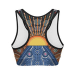 Aboriginal Indigenous Sunset Art Print Women's Sports Bra