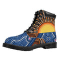 Aboriginal Indigenous Sunset Art Print Padded Collar Lace Up Boots
