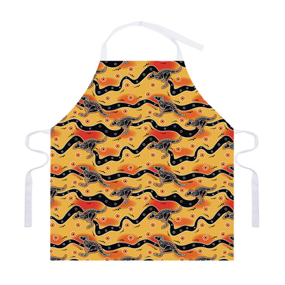 Aboriginal Kangaroo Pattern Print Adjustable Apron