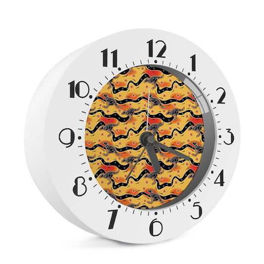Aboriginal Kangaroo Pattern Print Alarm Clock