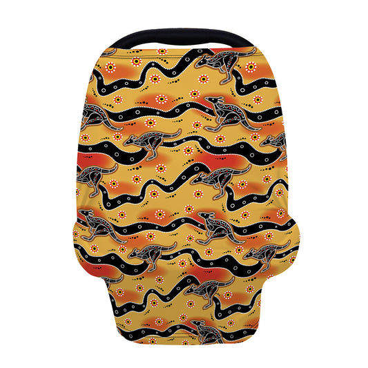 Aboriginal Kangaroo Pattern Print Baby Seat Cover