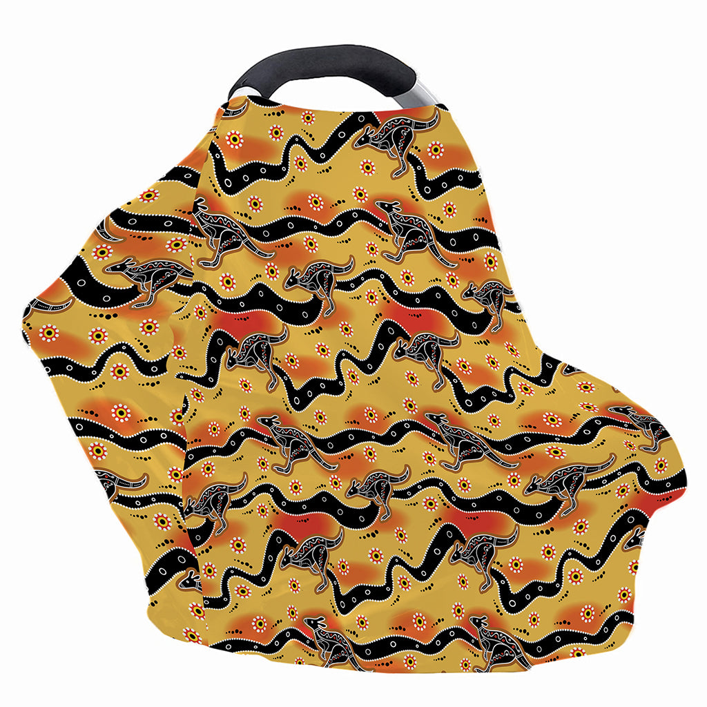 Aboriginal Kangaroo Pattern Print Baby Seat Cover