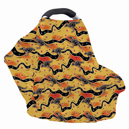 Aboriginal Kangaroo Pattern Print Baby Seat Cover