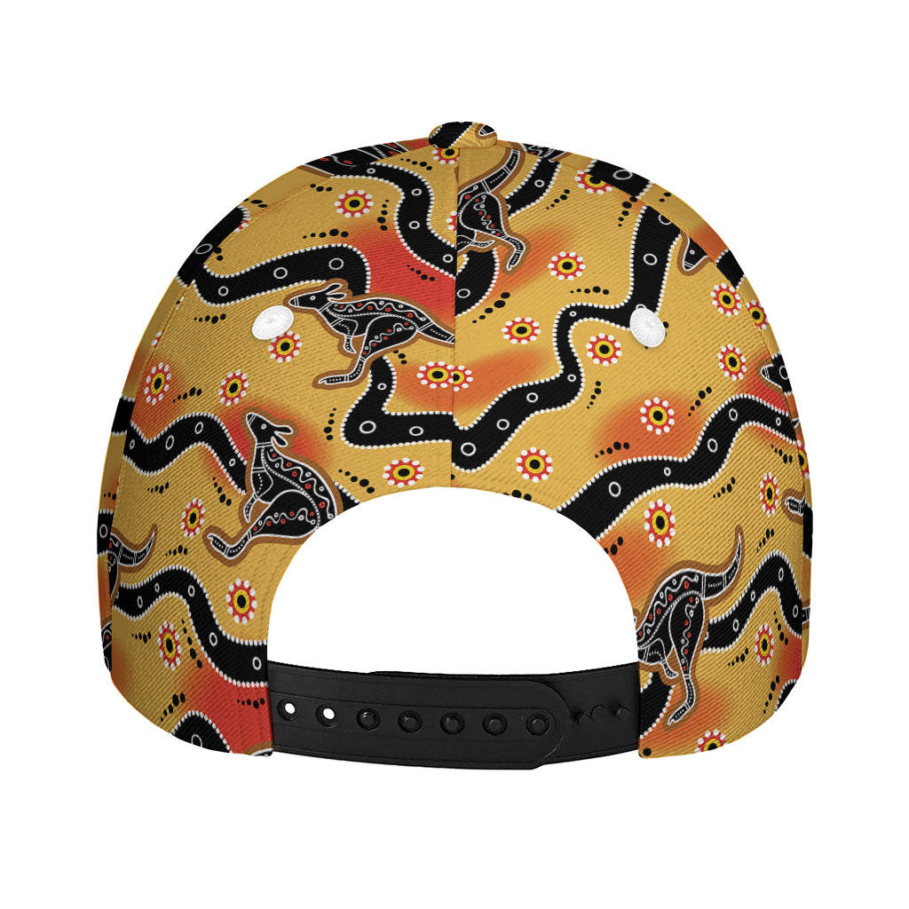 Aboriginal Kangaroo Pattern Print Baseball Cap