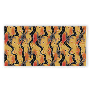 Aboriginal Kangaroo Pattern Print Beach Towel