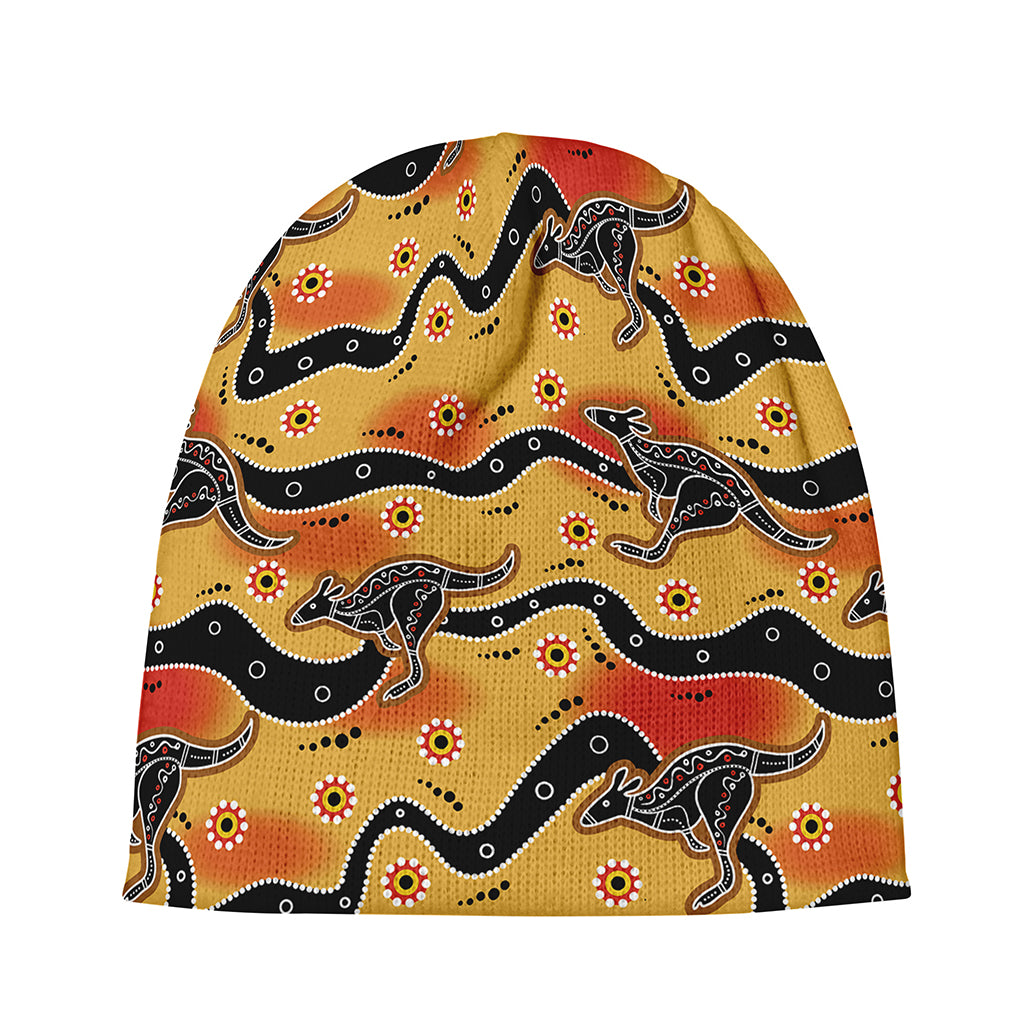 Aboriginal Kangaroo Pattern Print Beanie
