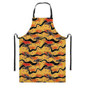 Aboriginal Kangaroo Pattern Print Bib Apron With Pocket