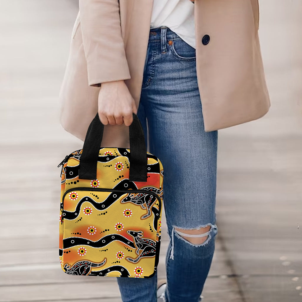 Aboriginal Kangaroo Pattern Print Bible Tote Bag