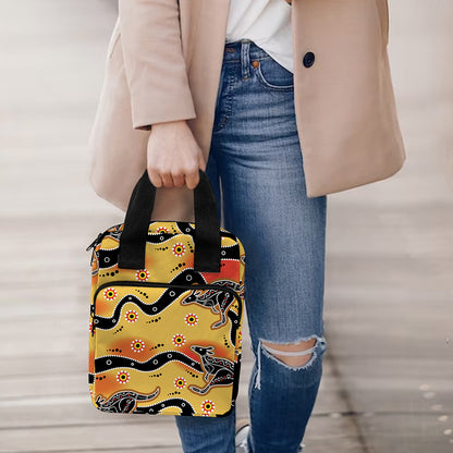 Aboriginal Kangaroo Pattern Print Bible Tote Bag