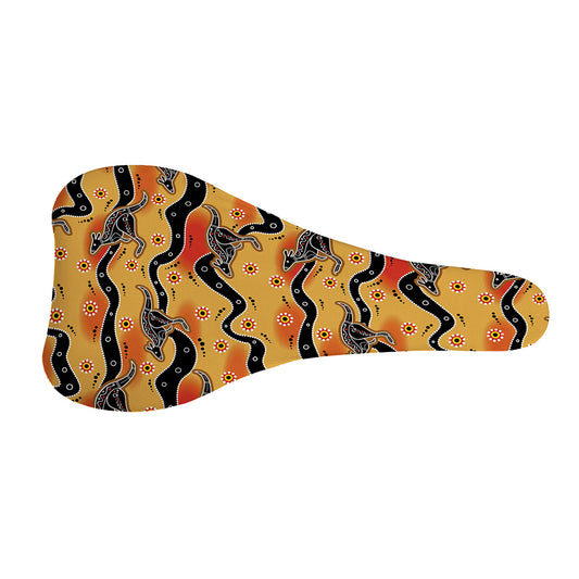 Aboriginal Kangaroo Pattern Print Bicycle Seat Cover