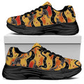 Aboriginal Kangaroo Pattern Print Black Chunky Shoes