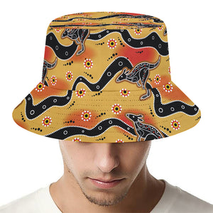 Aboriginal Kangaroo Pattern Print Bucket Hat