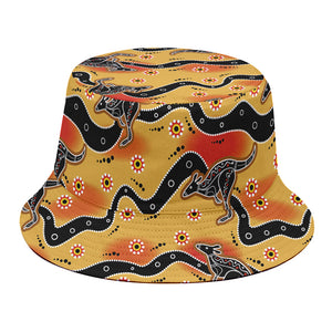 Aboriginal Kangaroo Pattern Print Bucket Hat