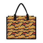 Aboriginal Kangaroo Pattern Print Canvas Tote Bag