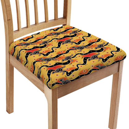 Aboriginal Kangaroo Pattern Print Chair Cushion Cover