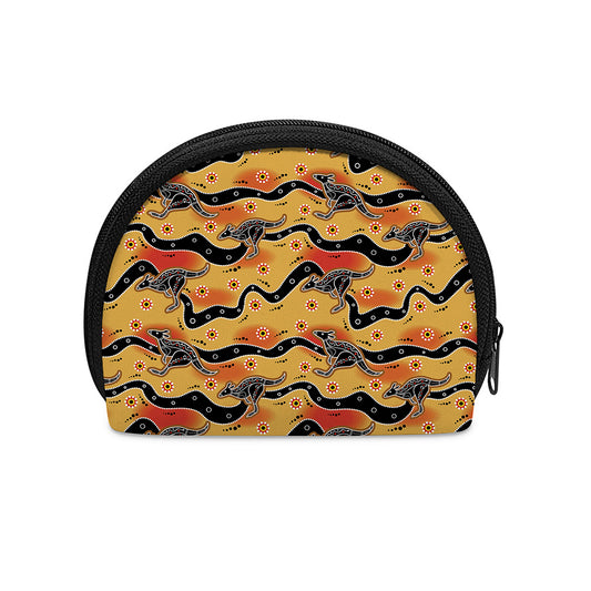Aboriginal Kangaroo Pattern Print Coin Purse