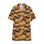 Aboriginal Kangaroo Pattern Print Cotton Hawaiian Shirt