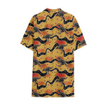 Aboriginal Kangaroo Pattern Print Cotton Hawaiian Shirt
