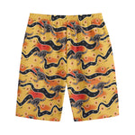 Aboriginal Kangaroo Pattern Print Cotton Shorts
