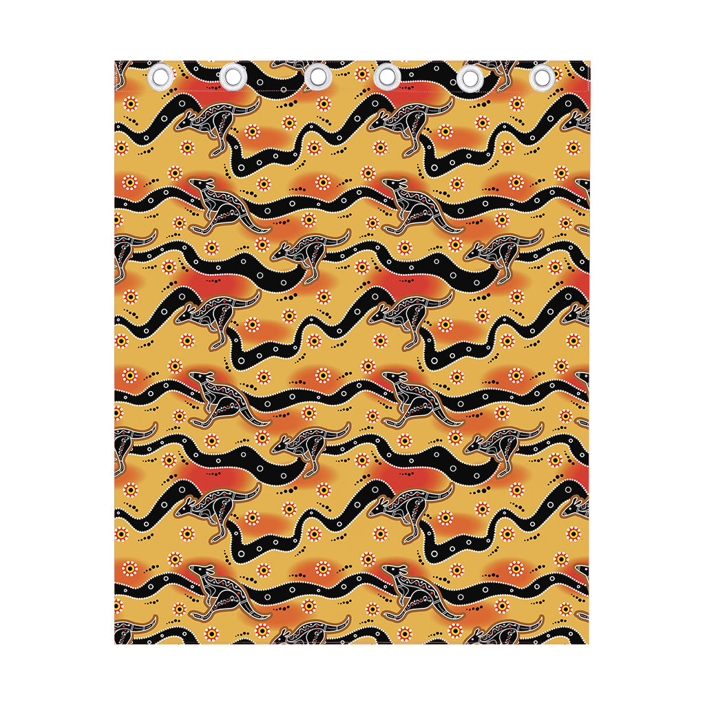 Aboriginal Kangaroo Pattern Print Curtain