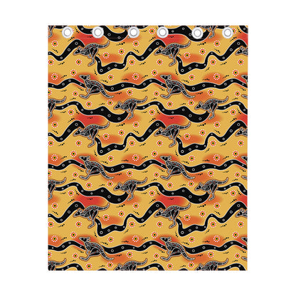 Aboriginal Kangaroo Pattern Print Curtain