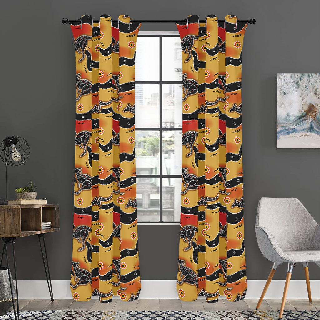 Aboriginal Kangaroo Pattern Print Curtain