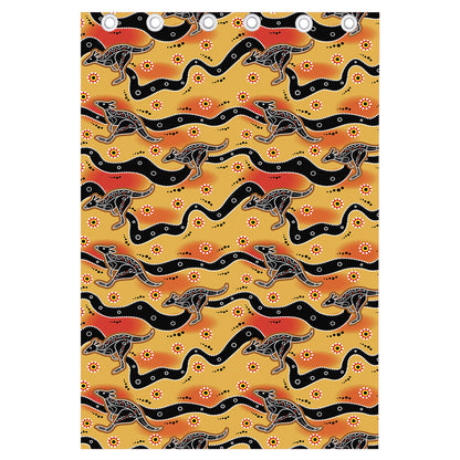 Aboriginal Kangaroo Pattern Print Curtain
