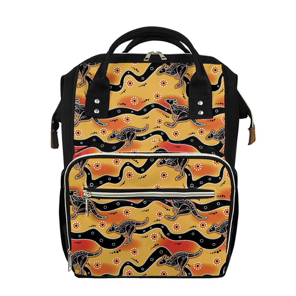 Aboriginal Kangaroo Pattern Print Diaper Bag