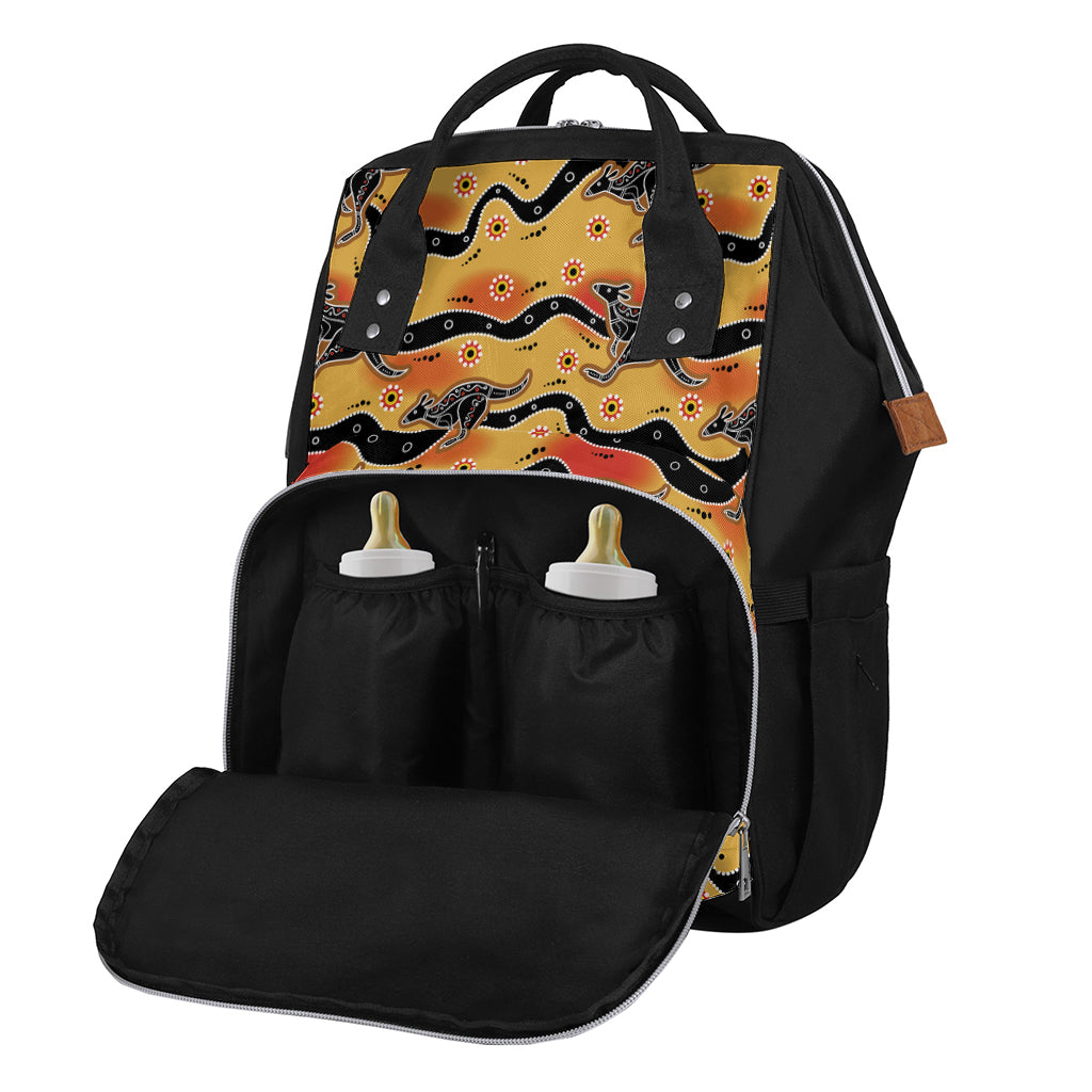 Aboriginal Kangaroo Pattern Print Diaper Bag