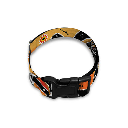Aboriginal Kangaroo Pattern Print Dog Collar