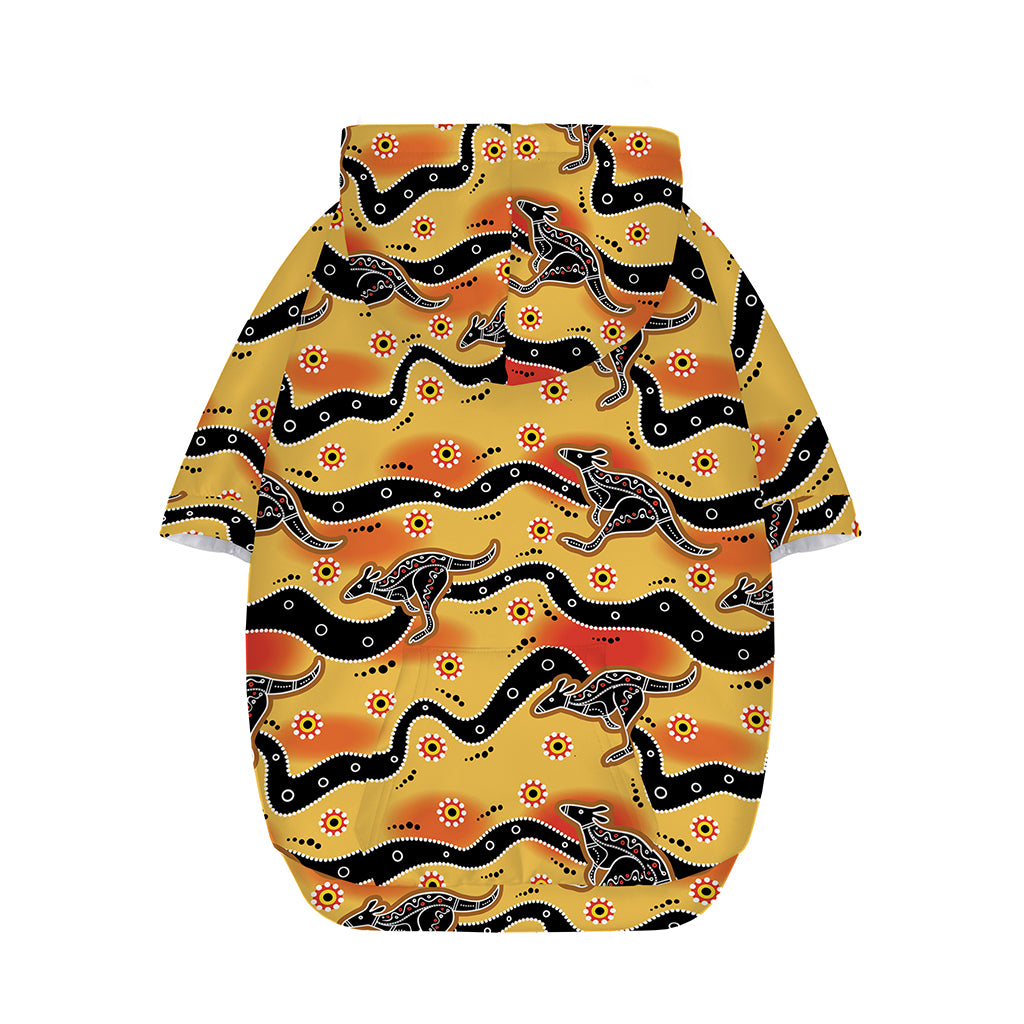 Aboriginal Kangaroo Pattern Print Dog Zip Up Hoodie