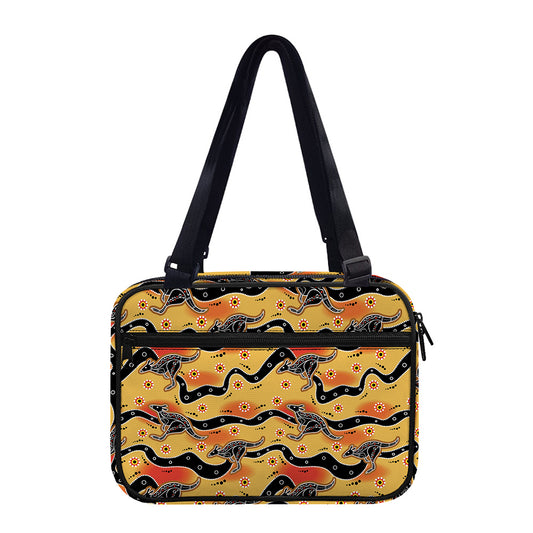 Aboriginal Kangaroo Pattern Print Double Strap Bible Bag