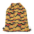 Aboriginal Kangaroo Pattern Print Drawstring Bag