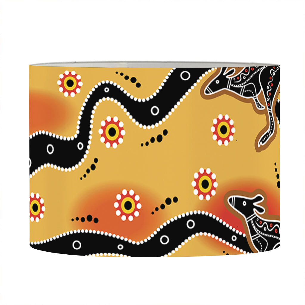 Aboriginal Kangaroo Pattern Print Drum Lamp Shade