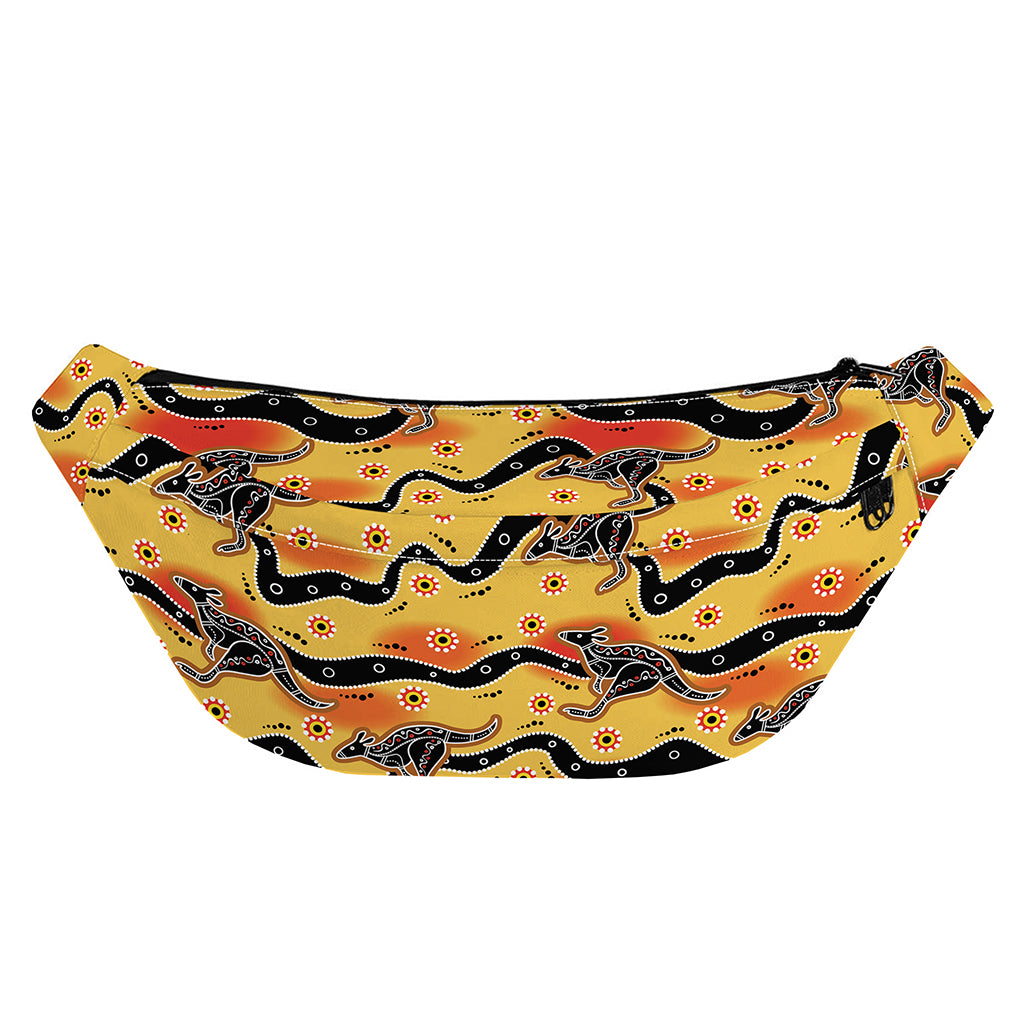 Aboriginal Kangaroo Pattern Print Fanny Pack