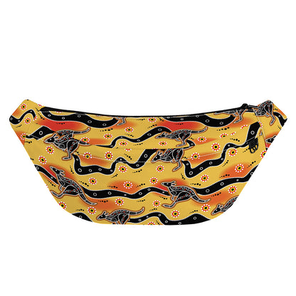 Aboriginal Kangaroo Pattern Print Fanny Pack