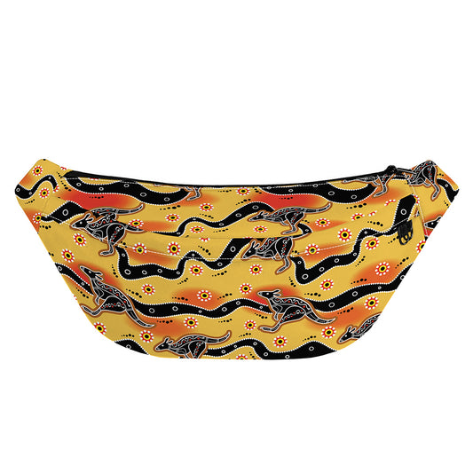 Aboriginal Kangaroo Pattern Print Fanny Pack