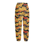 Aboriginal Kangaroo Pattern Print Fleece Lined Knit Pants