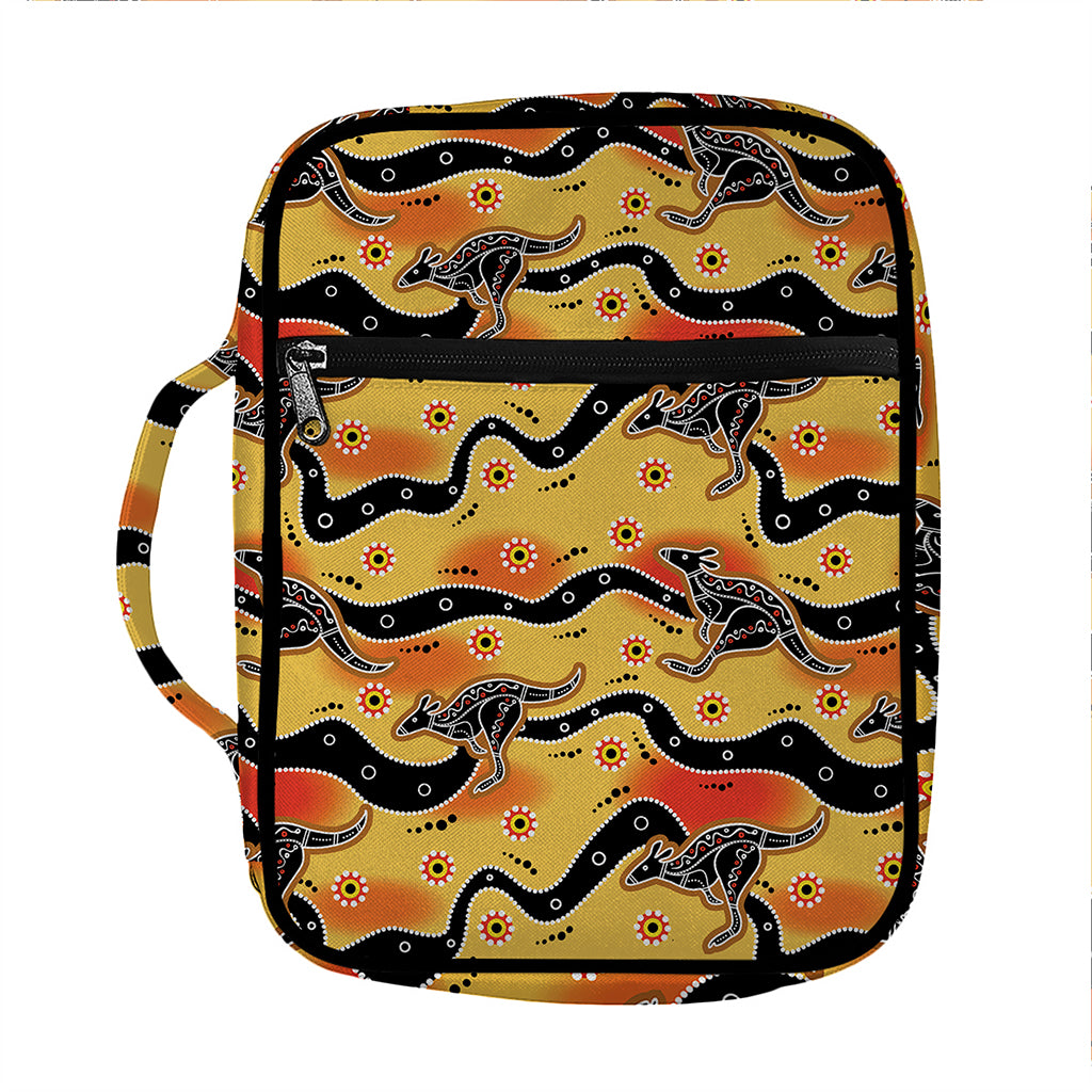 Aboriginal Kangaroo Pattern Print Front Pocket Bible Bag