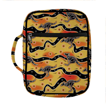 Aboriginal Kangaroo Pattern Print Front Pocket Bible Bag