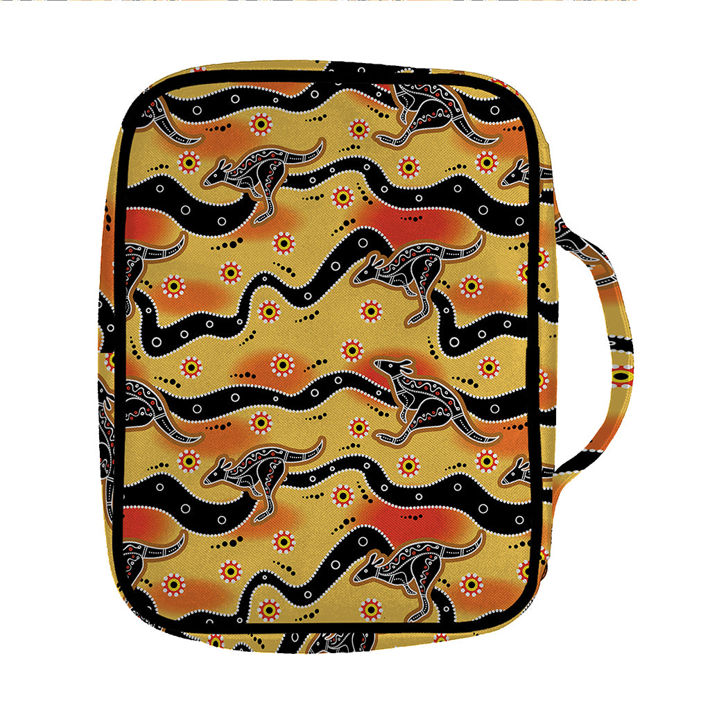 Aboriginal Kangaroo Pattern Print Front Pocket Bible Bag