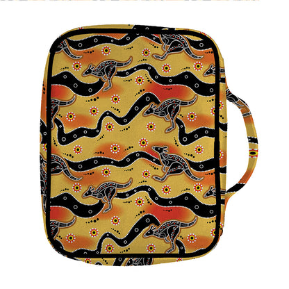 Aboriginal Kangaroo Pattern Print Front Pocket Bible Bag