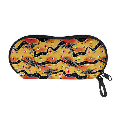 Aboriginal Kangaroo Pattern Print Glasses Case