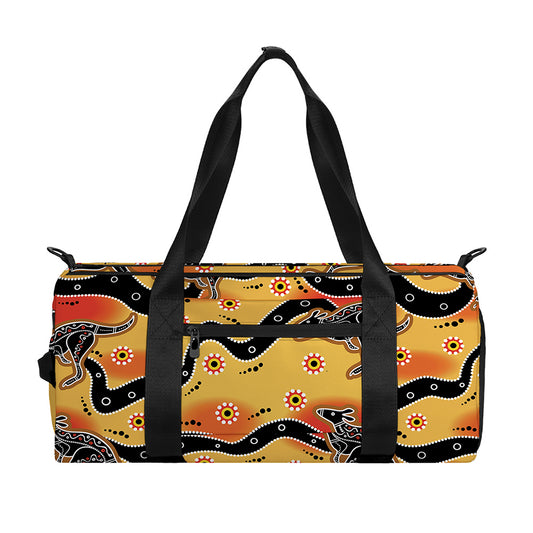 Aboriginal Kangaroo Pattern Print Gym Bag
