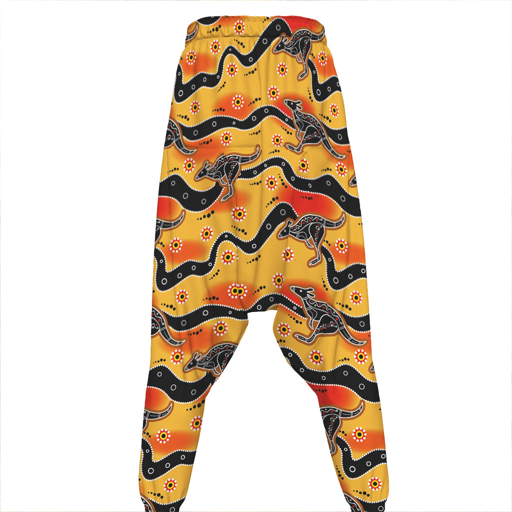 Aboriginal Kangaroo Pattern Print Hammer Pants