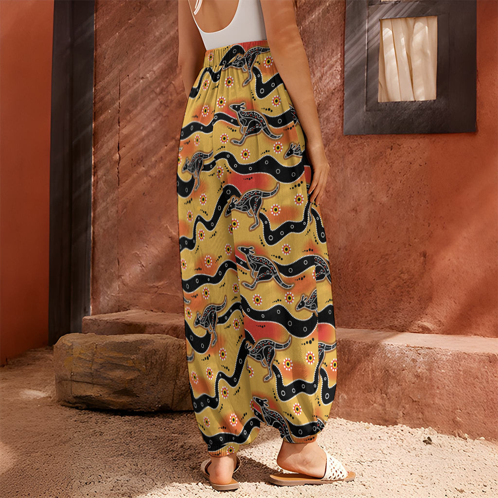 Aboriginal Kangaroo Pattern Print Harem Pants