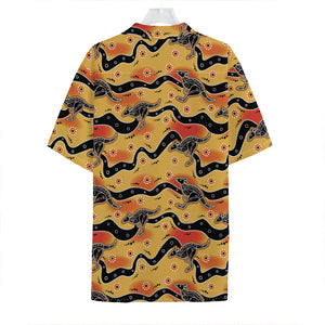 Aboriginal Kangaroo Pattern Print Hawaiian Shirt