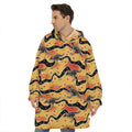 Aboriginal Kangaroo Pattern Print Hoodie Blanket