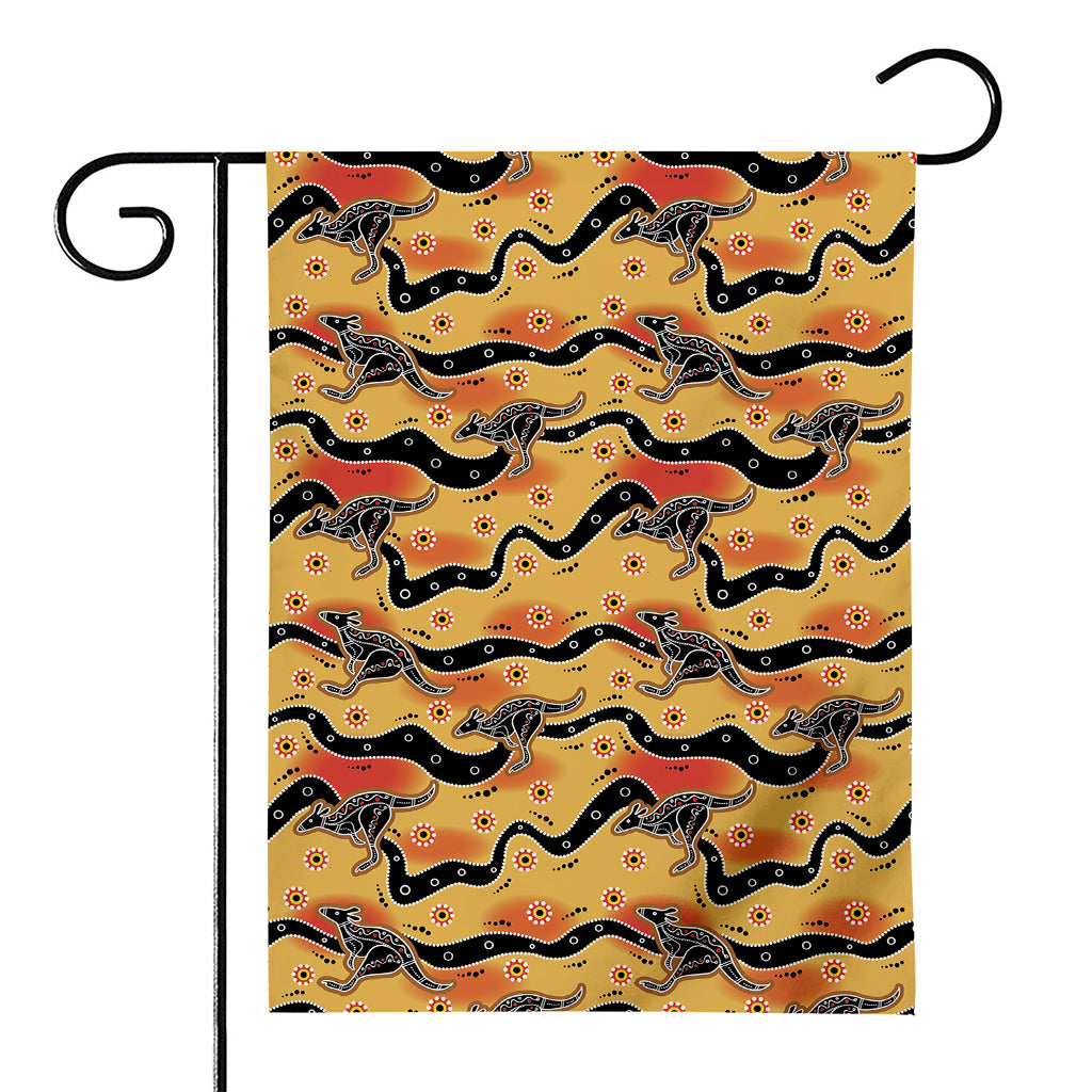 Aboriginal Kangaroo Pattern Print House Flag