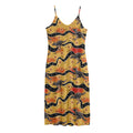 Aboriginal Kangaroo Pattern Print Jersey Midi Cami Dress